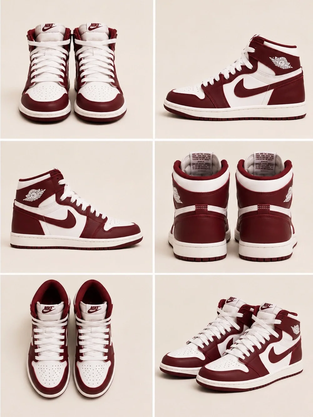 Nike High Top Basketball Sneakers - White & Maroon